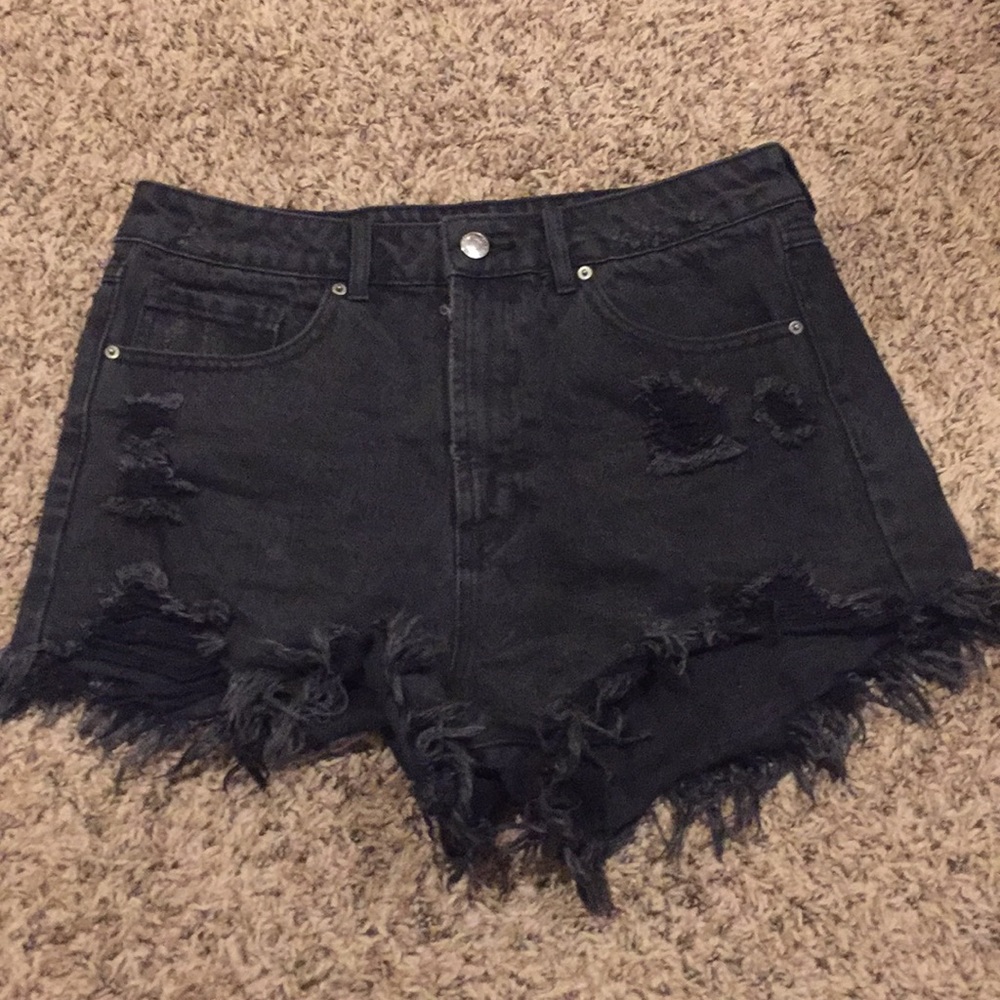High waisted jean shorts